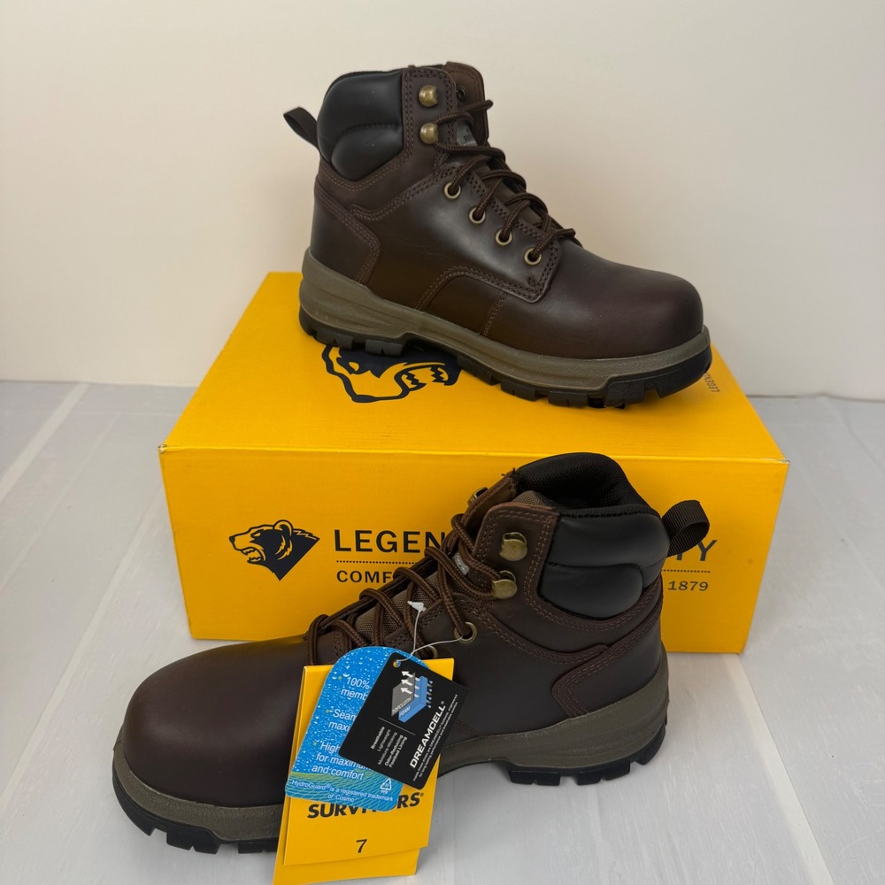 Herman Survivors Iselburg Boots Women 7 Brown Steel Toe Waterproof Work Hiking